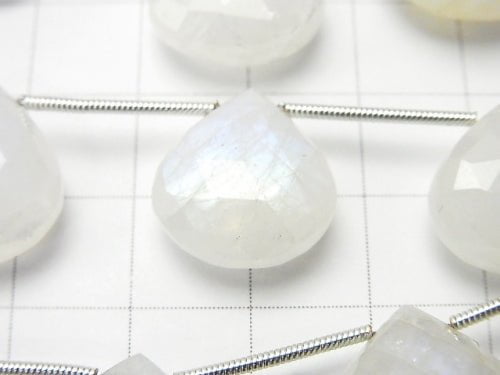 1strand $49.99! High Quality Rainbow Moonstone AA ++ Chestnut Faceted Briolette 1strand beads (aprx. 6inch / 14cm)