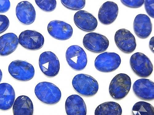 Lapislazuli x Kristall AAA Oval Rose Cut 8x6mm 4Stück