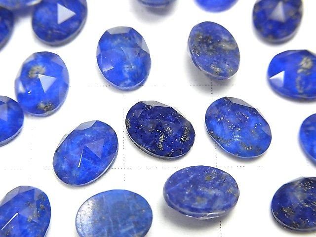 Lapislazuli x Kristall AAA Oval Rose Cut 8x6mm 4Stück