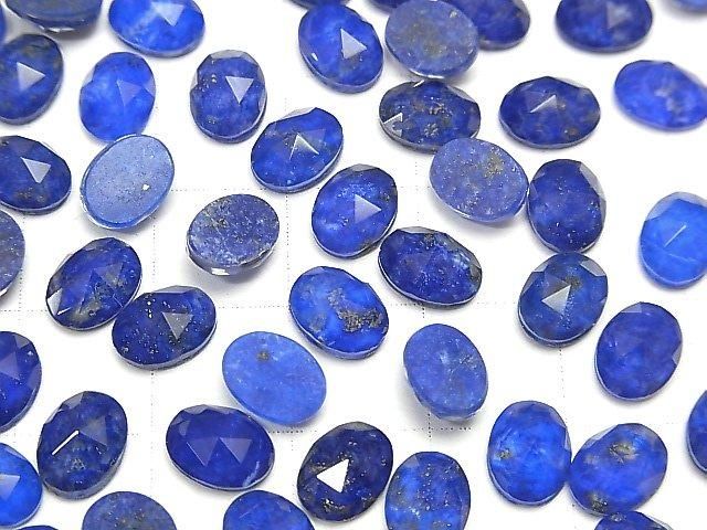 Lapislazuli x Kristall AAA Oval Rose Cut 8x6mm 4Stück
