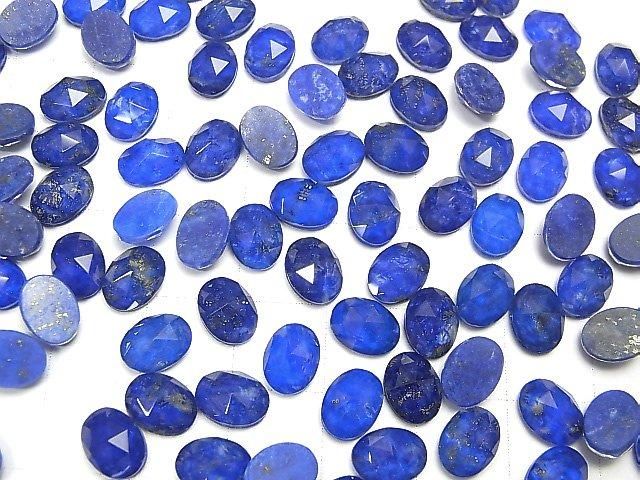 Lapislazuli x Kristall AAA Oval Rose Cut 8x6mm 4Stück