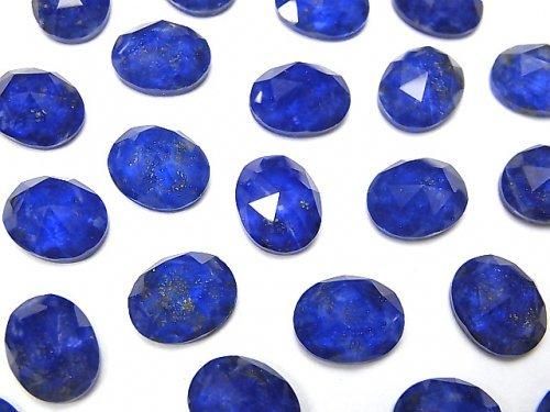Lapislazuli x Kristall AAA Oval Rose Cut 10x8mm 2Stück