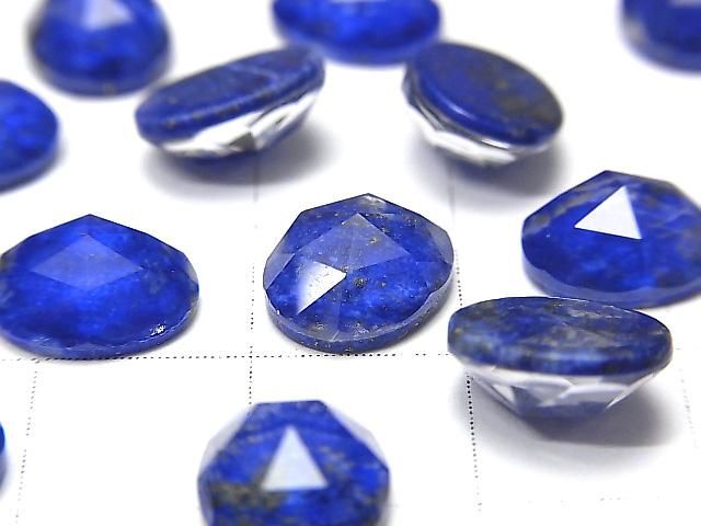 Lapislazuli x Kristall AAA Oval Rose Cut 10x8mm 2Stück