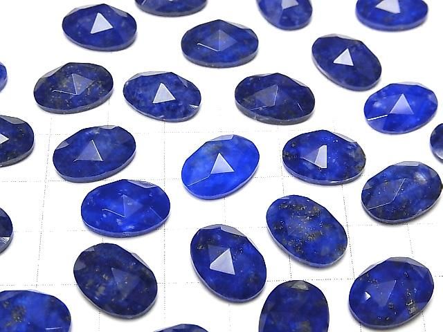Lapislazuli x Kristall AAA Oval Rose Cut 14x10mm 2Stück