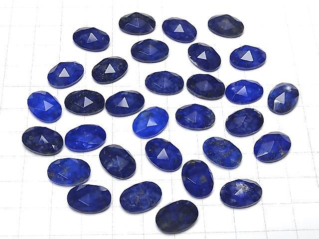 Lapislazuli x Kristall AAA Oval Rose Cut 14x10mm 2Stück