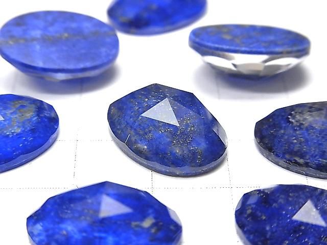 Lapislazuli x Kristall AAA Oval Rose Cut 18x13mm 2Stück
