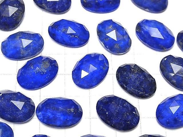 Lapislazuli x Kristall AAA Oval Rose Cut 18x13mm 2Stück