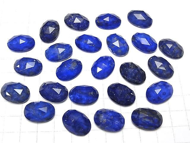 Lapislazuli x Kristall AAA Oval Rose Cut 18x13mm 2Stück