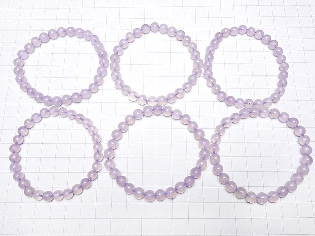 1strand $99.99! Indonesian Natural Purple Chalcedony AAA Round 7mm 1strand (Bracelet)