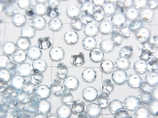 Hochwertiger Himmelblauer Topas AAA Lose Steine Rund Facettiert 3x3mm 10Stück