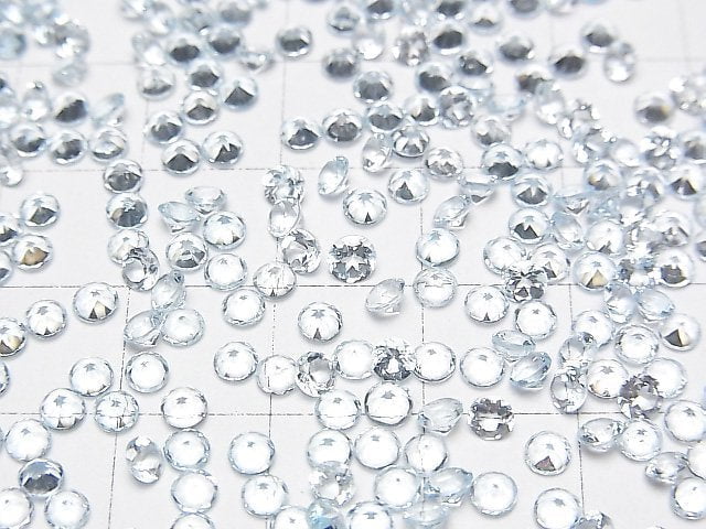 Hochwertiger Himmelblauer Topas AAA Lose Steine Rund Facettiert 3x3mm 10Stück