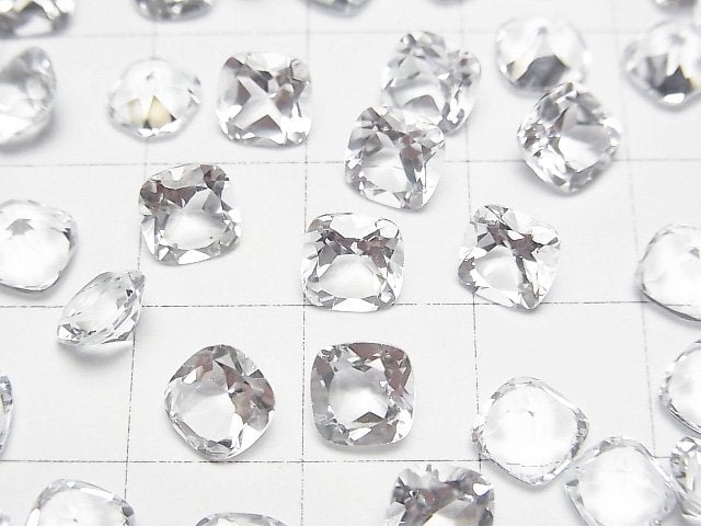 Hochwertiger weißer Topas AAA lose Stein quadratisch facettiert 6x6mm 5 Stück