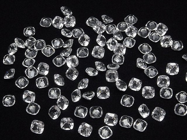 Hochwertiger weißer Topas AAA lose Stein quadratisch facettiert 6x6mm 5 Stück