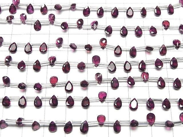 Hochwertiger Rhodolith Granat AAA birnenförmig facettiert 6x4mm halb oder 1 Strang Perlen (18 Stück)