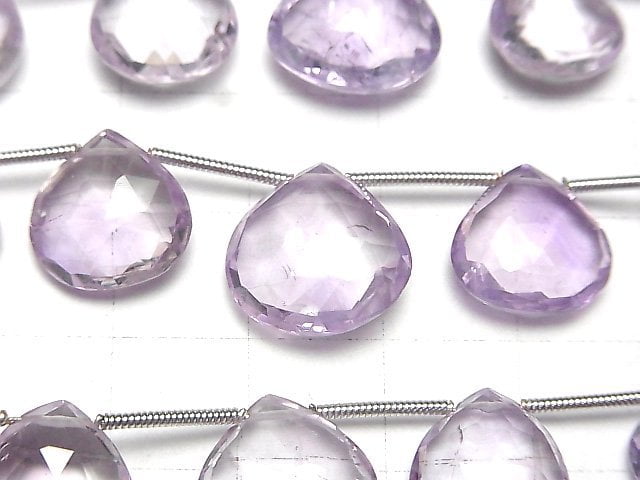 Hochwertiger rosa Amethyst AAA Kastanie facettierte Briolette 1Strang Perlen (12 Stück)