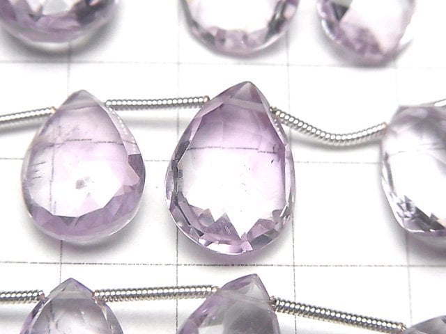 Hochwertiger rosa Amethyst AAA Birnenform facettierte Briolette 1Strang