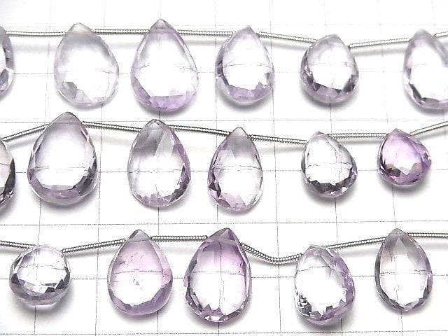 Hochwertiger rosa Amethyst AAA Birnenform facettierte Briolette 1Strang