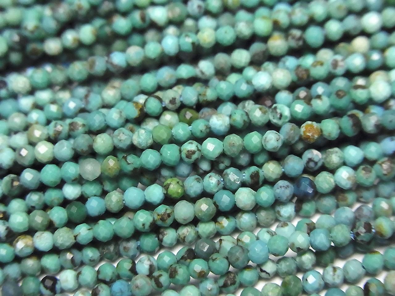 Turquoise AA+ Faceted Round 2mm 1strand beads (aprx.15inch/37cm)High Quality!