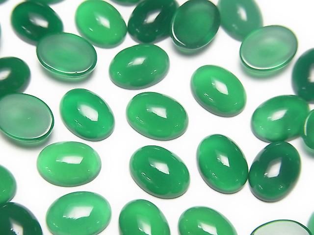 Green Onyx AAA Oval Cabochon 8x6mm 10pcs