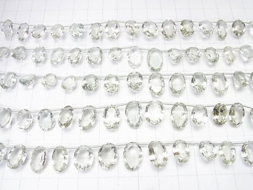 Hochwertiger grüner Amethyst AAA oval facettiert 1Strang Perlen (ca. 6 Zoll / 16 cm)