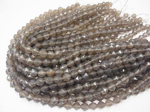 High Quality! Gray Onyx AAA Star Faceted Round 10mm half or 1strand beads (aprx.15inch / 37cm)