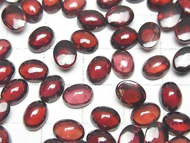 Hochwertiger Mosambik Granat AAA Oval Cabochon 8x6mm 3 Stück