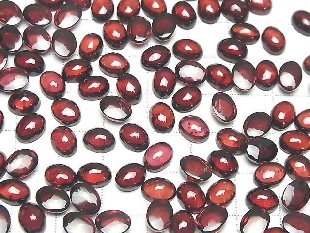 Hochwertiger Mosambik Granat AAA Oval Cabochon 8x6mm 3 Stück