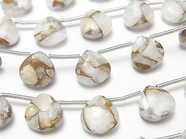 Calcite, Chestnut Shape, Copper Turquoise & Amazonite Gemstone Beads