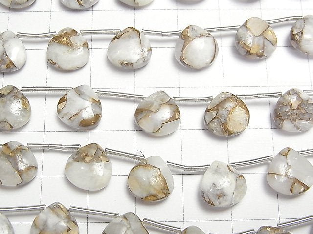 Kupferkalzit AAA Kastanienbraun (glatt) 10x10 mm halbe oder 1 Strang Perlen (8 Stück)