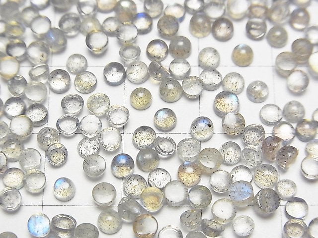 Hochwertiger Labradorit AAA- runder Cabochon 3x3 mm 20 Stück