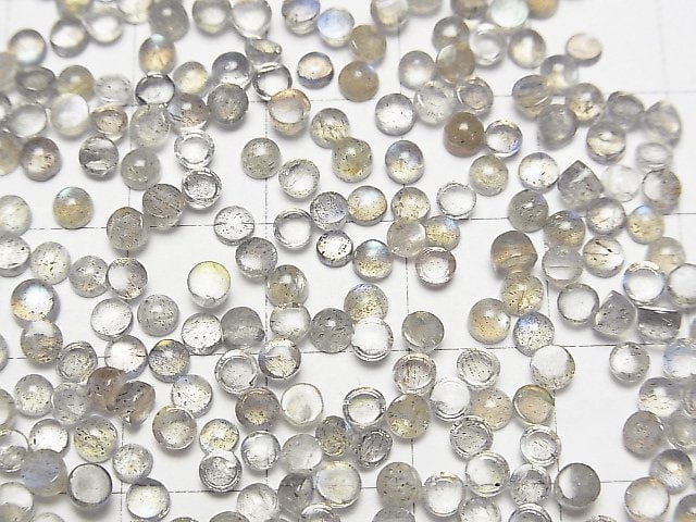 Hochwertiger Labradorit AAA- runder Cabochon 3x3 mm 20 Stück