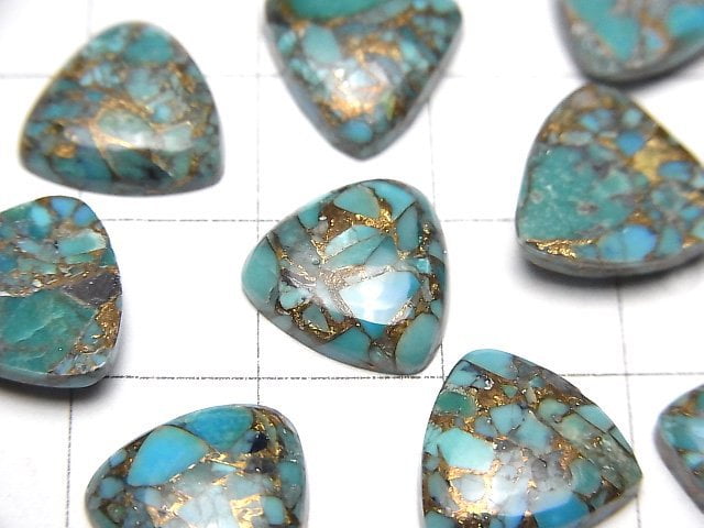 Blauer Kupfer-Türkis AAA dreieckiger Cabochon 12x12 mm 4 Stück