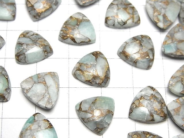 Kupfer-Amazonit AAA dreieckiger Cabochon 12x12 mm 4 Stück