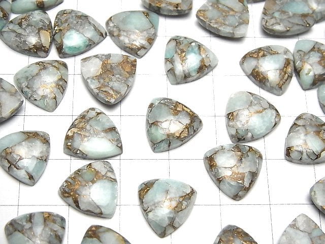Kupfer-Amazonit AAA dreieckiger Cabochon 12x12 mm 4 Stück