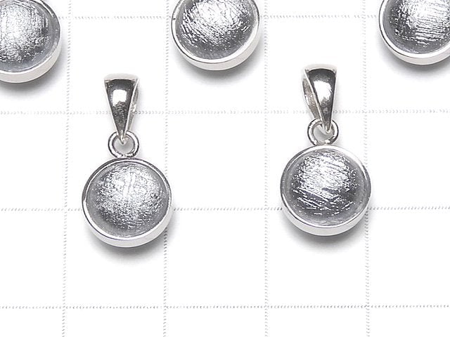 Meteoriten (Muonionalusta) Anhänger rund 8 mm Silber 925