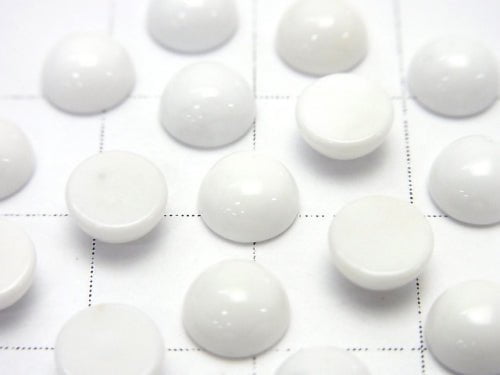 White Onyx AAA Round Cabochon 6x6mm 5pcs