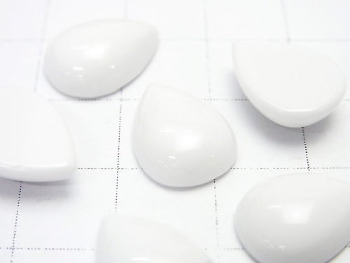White Onyx AAA Pear shape Cabochon 14x10mm 2pcs