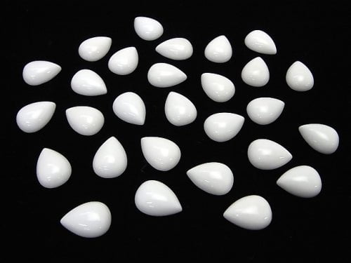 Weißer Onyx AAA Birnenform Cabochon 14x10mm 2 Stück