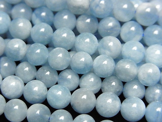 Aquamarin AA+ Rund 6mm halbe oder 1 Strang Perlen (ca. 15 Zoll / 38cm)