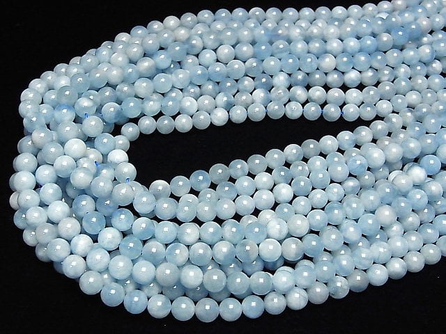 Aquamarin AA+ Rund 6mm halbe oder 1 Strang Perlen (ca. 15 Zoll / 38cm)