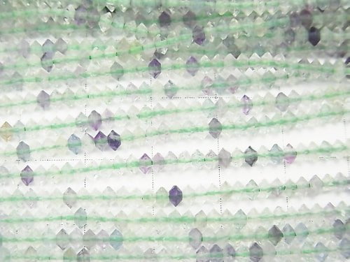 1strand $7.79! Multicolor Fluorite Faceted Button Rondelle 3x3x1.5mm 1strand beads (aprx.15inch / 37cm)