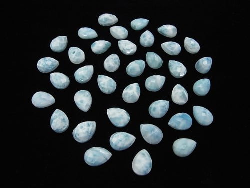 Larimar Pectolite AAA- Pear shape Faceted Cabochon 14x10mm 2pcs $34.99!