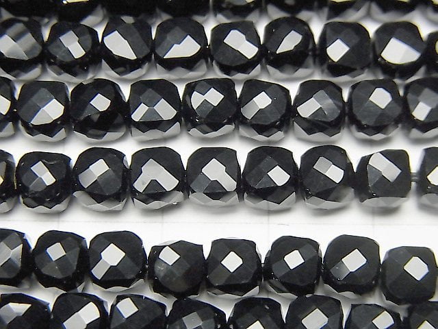 Hochwertig! Onyx Würfelform 5x5x5mm 1 Strang Perlen (ca. 15 Zoll / 38 cm)