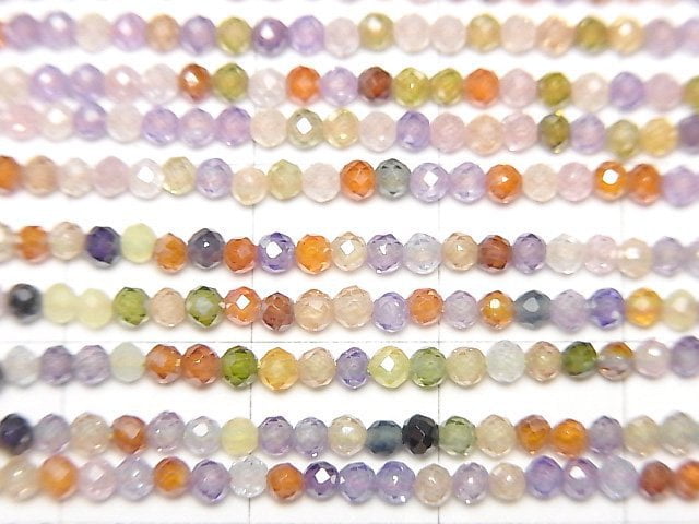Hohe Qualität! 1 Strang 3,79 $! Multicolor, Zirkonia AAA Facettierte Runde 2mm 1 Strang Perlen (ca. 15 Zoll / 36 cm)
