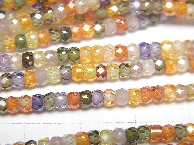 High Quality! 1strand $6.79! Multicolor, Cubic Zirconia AAA Faceted Button Rondelle 3x3x2mm 1strand beads (aprx.15inch / 37cm)