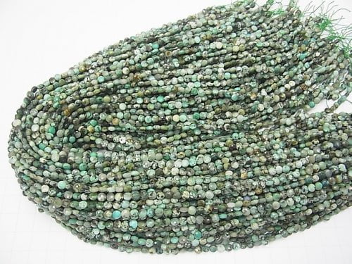 High Quality! 1strand $7.79! African Turquoise Faceted Coin 4x4x2mm 1strand beads (aprx.15inch/37cm)