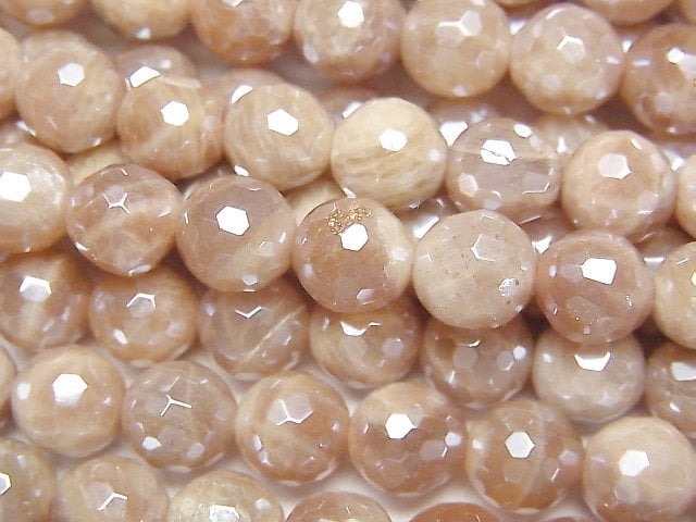 Orange Mondstein AA++ 128 Facettierte Runde 8mm Beschichtet 1 Strang Perlen (ca. 14 Zoll / 35 cm)