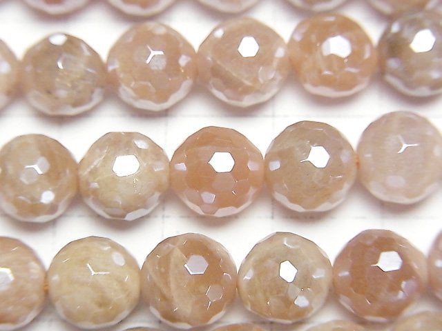 Orange Mondstein AA++ 128 Facettierte Runde 8mm Beschichtet 1 Strang Perlen (ca. 14 Zoll / 35 cm)