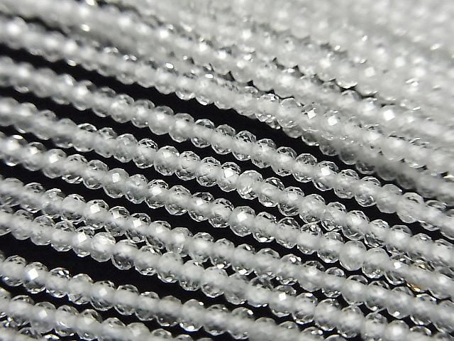 Haute Qualité ! Topaze Blanche Naturelle AAA Facettée Bouton Rondelle 2x2x1.5mm 1 fil de perles (environ 15inch/37cm)