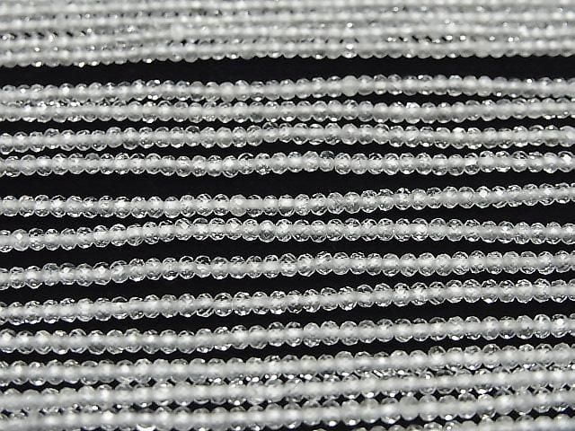 Haute Qualité ! Topaze Blanche Naturelle AAA Facettée Bouton Rondelle 2x2x1.5mm 1 fil de perles (environ 15inch/37cm)
